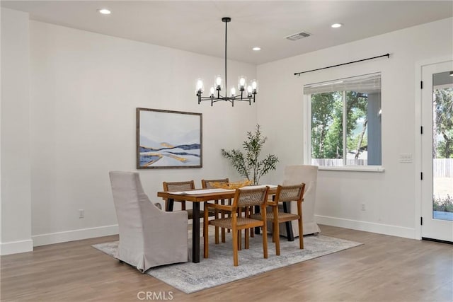 5790 Fickett Ln, Paradise, CA 95969 - dining space featuring wood finished floors, a chandelier, and recessed lighting