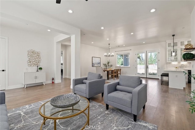 5790 Fickett Ln, Paradise, CA 95969 - living room featuring wood finished floors, recessed lighting, and a chandelier