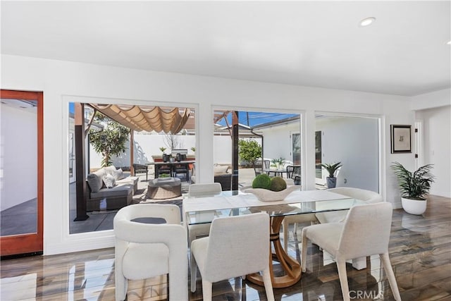 496 E 16th, Costa Mesa, CA 92627 - dining room with plenty of natural light, wood finished floors, and recessed lighting