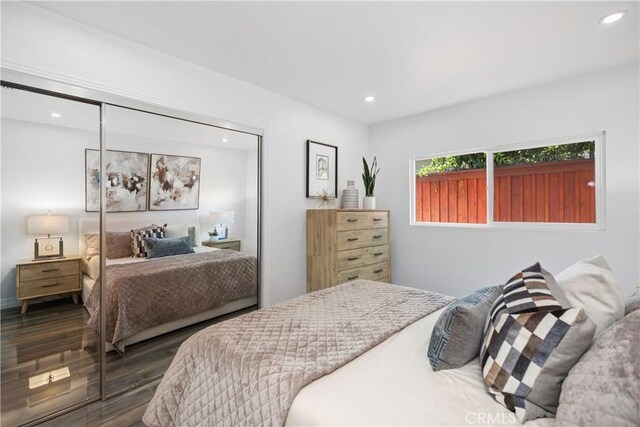 496 E 16th, Costa Mesa, CA 92627 - bedroom with dark wood finished floors and recessed lighting
