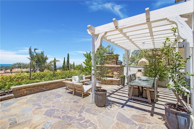 33 Renata, Newport Coast, CA 92657 - view of patio / terrace featuring a pergola, an outdoor hangout area, and area for grilling