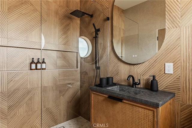 60632 Granville Rd, Joshua Tree, CA 92252 - bathroom featuring walk in shower and vanity