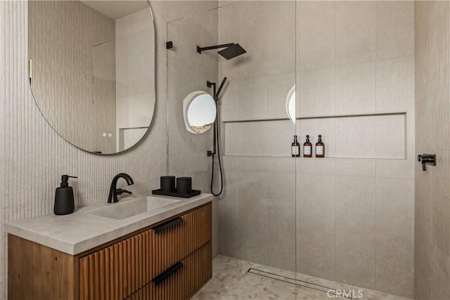60632 Granville Rd, Joshua Tree, CA 92252 - full bathroom featuring a tile shower and vanity