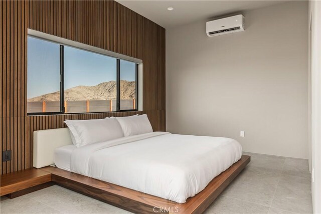 60632 Granville Rd, Joshua Tree, CA 92252 - bedroom featuring an AC wall unit and a mountain view