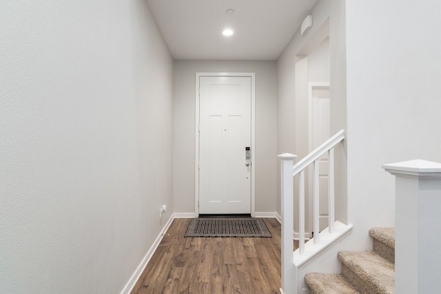 36961 Buccella Ln, Beaumont, CA 92223 - foyer featuring wood finished floors, stairs, and recessed lighting