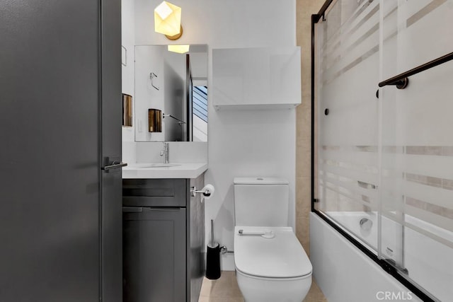 11304 Victory Blvd, North Hollywood, CA 91606 - bathroom with vanity, combined bath / shower with glass door, and tile patterned flooring
