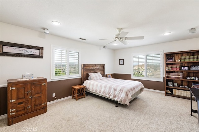 41559 Floyd Ct, Temecula, CA 92592 - bedroom featuring carpet, ceiling fan, and recessed lighting