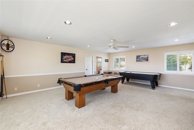 41559 Floyd Ct, Temecula, CA 92592 - rec room with billiards table, plenty of natural light, carpet flooring, and recessed lighting