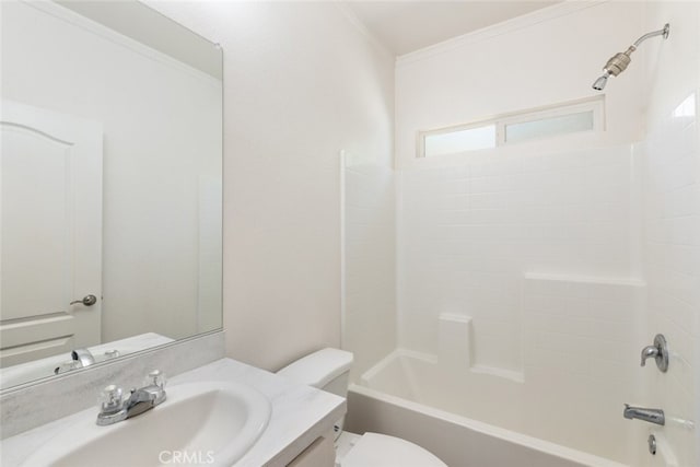 41559 Floyd Ct, Temecula, CA 92592 - bathroom featuring vanity, bathing tub / shower combination, and ornamental molding
