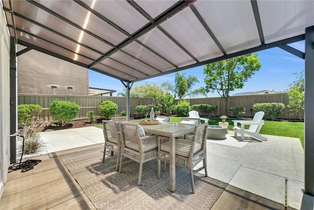 46079 Galaxy Ct, Temecula, CA 92592 - fenced backyard with a patio and outdoor dining space
