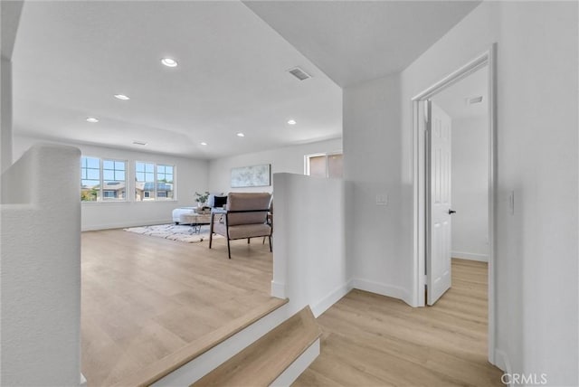 46079 Galaxy Ct, Temecula, CA 92592 - hall with light wood-type flooring and recessed lighting