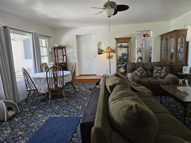 7848 Normal Ave, La Mesa, CA 91941 - living area with ceiling fan and wood finished floors