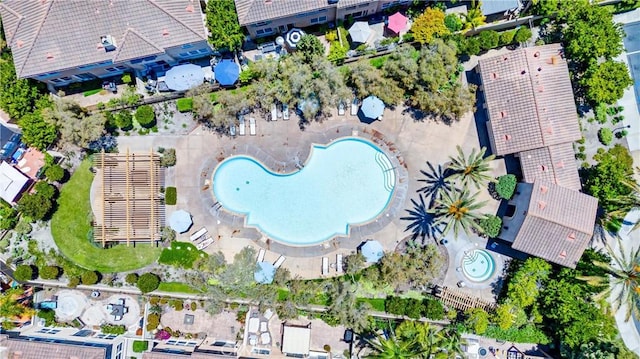 61 Via Almeria, San Clemente, CA 92673 - aerial overview of property's location featuring a pool area