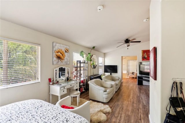 25880 Jumano Dr, Moreno Valley, CA 92551 - bedroom featuring wood finished floors and lofted ceiling