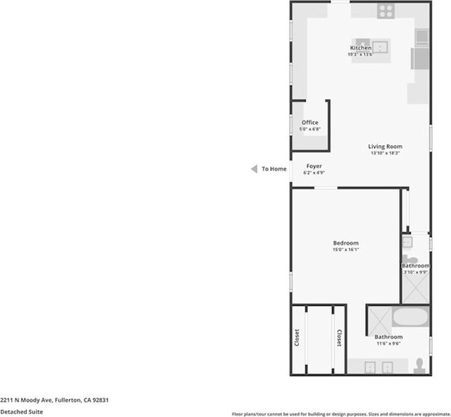 2211 N Moody Ave, Fullerton, CA 92831 - view of room layout