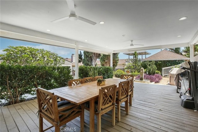 2211 N Moody Ave, Fullerton, CA 92831 - deck with ceiling fan and outdoor dining space