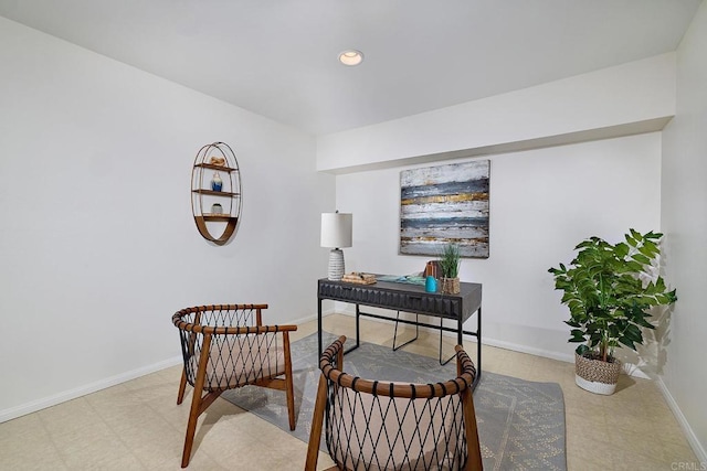 159 Mozart Ave, Cardiff By The Sea, CA 92007 - home office with recessed lighting and tile patterned floors