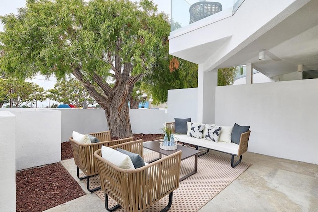 159 Mozart Ave, Cardiff By The Sea, CA 92007 - fenced backyard with outdoor lounge area and a patio area