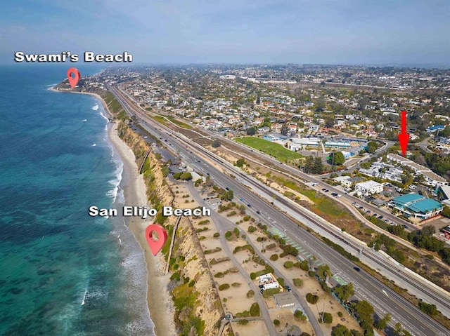 159 Mozart Ave, Cardiff By The Sea, CA 92007 - aerial overview of property's location with a highway and unending shoreline
