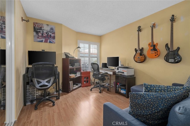 339 W Dawson Ct, Glendora, CA 91740 - home office featuring wood finished floors and a textured ceiling