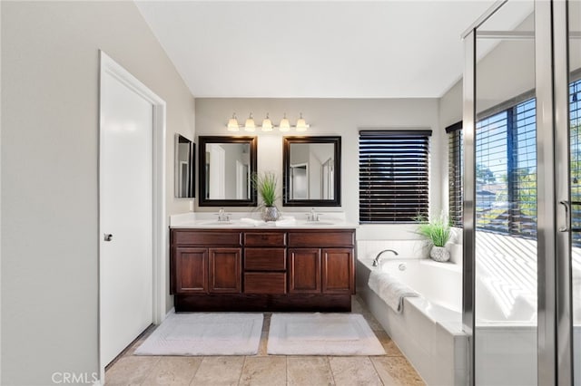 45114 Via Quivera, Temecula, CA 92592 - bathroom featuring double vanity and a garden tub