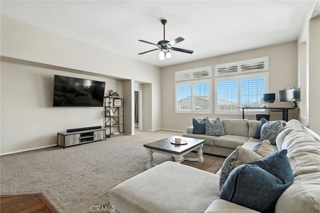 31969 Frontier Manor St, Menifee, CA 92584 - living room with a ceiling fan and carpet floors