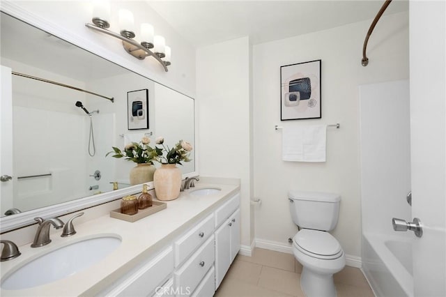 222 S Catalina Ave Unit 8, Pasadena, CA 91106 - bathroom featuring  shower combination, double vanity, and tile patterned flooring