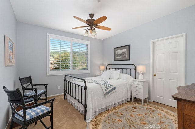 611 Del Dios, San Clemente, CA 92672 - bedroom with a ceiling fan and light carpet