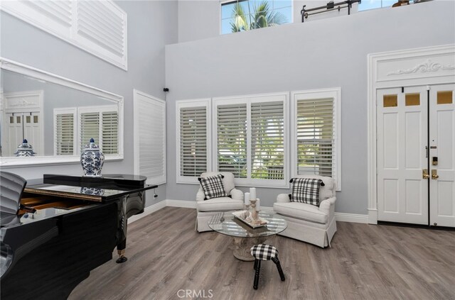 611 Del Dios, San Clemente, CA 92672 - entrance foyer featuring healthy amount of natural light, a towering ceiling, and wood finished floors