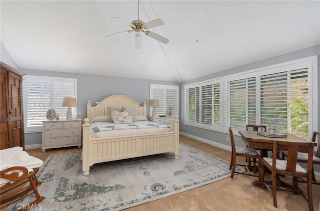 611 Del Dios, San Clemente, CA 92672 - bedroom with lofted ceiling and ceiling fan