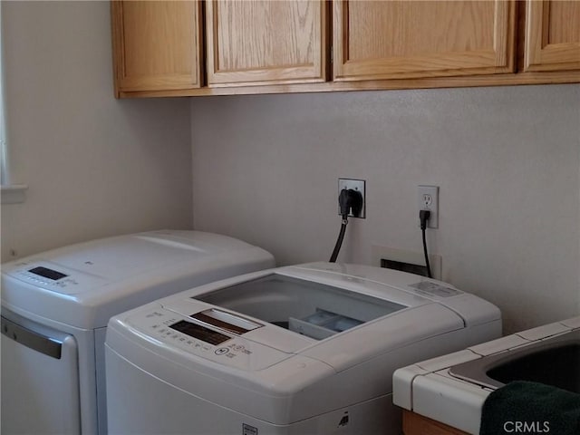 13205 Santa Lucia Rd, Atascadero, CA 93422 - washroom featuring washer and clothes dryer and cabinet space