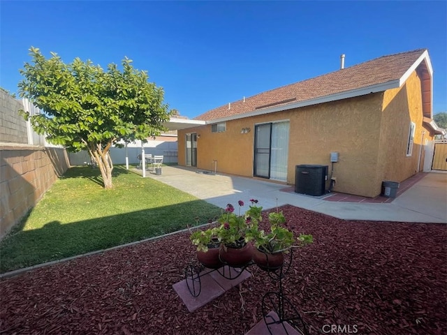 14194 Old Field Ave, Fontana, CA 92337 - back of house with stucco siding, a patio, and a fenced backyard