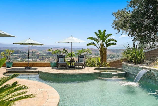 28606 Vista Ladera, Laguna Niguel, CA 92677 - view of swimming pool with a patio, a pool with connected hot tub, and a mountain view