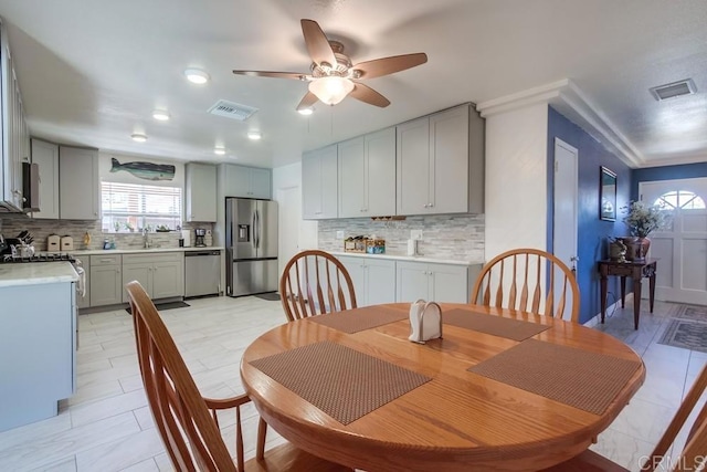 3018 Thunder Dr, Oceanside, CA 92056 - dining space featuring a ceiling fan and recessed lighting