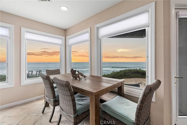 9229 Balboa Ave Unit 4, San Simeon, CA 93452 - dining space featuring a water view and recessed lighting