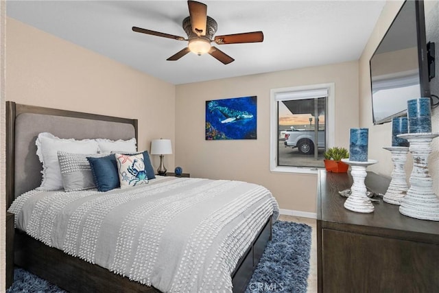 9229 Balboa Ave Unit 4, San Simeon, CA 93452 - bedroom featuring baseboards and a ceiling fan
