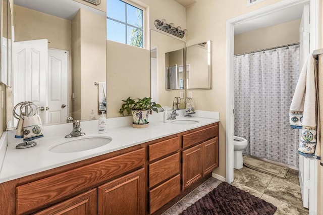 11337 Vista Elevada, San Diego, CA 92131 - bathroom featuring double vanity and a shower with curtain