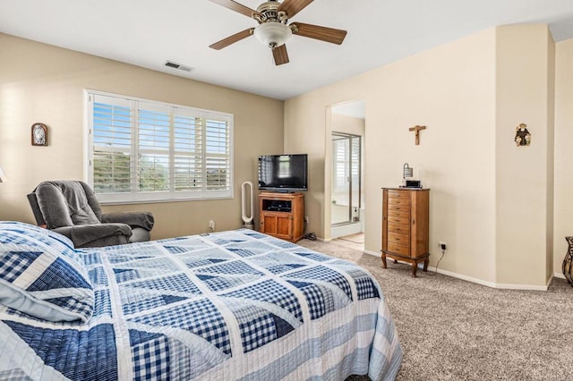 11337 Vista Elevada, San Diego, CA 92131 - bedroom featuring light carpet and ceiling fan