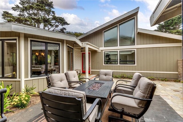 125 Park Pl, Pismo Beach, CA 93449 - view of patio featuring an outdoor living space with a fire pit