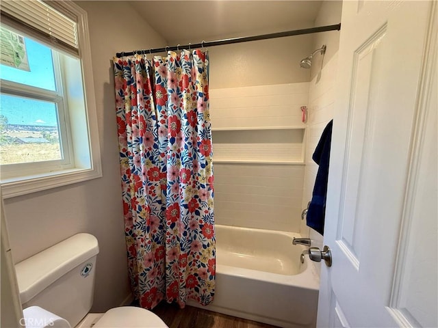 2048 10th St, Oroville, CA 95965 - full bath with toilet and shower / tub combo with curtain