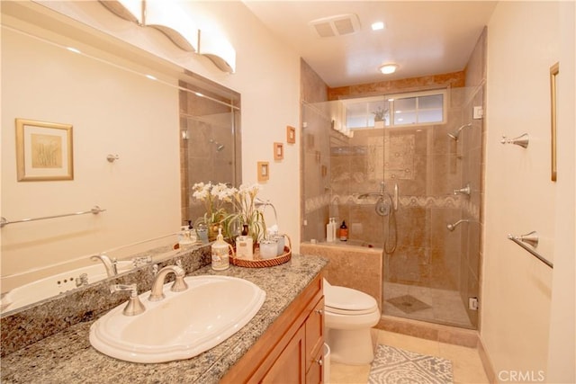 2509 Euclid E, Upland, CA 91784 - bathroom featuring vanity, a stall shower, and tile patterned flooring