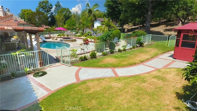 2509 Euclid E, Upland, CA 91784 - fenced backyard with a patio area and an in-ground hot tub