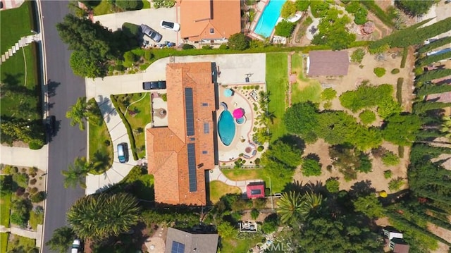 2509 Euclid E, Upland, CA 91784 - aerial view of property and surrounding area featuring a pool