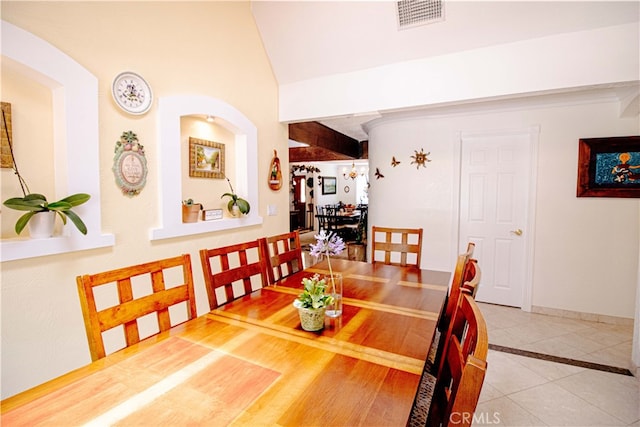 2509 Euclid E, Upland, CA 91784 - tiled dining space featuring inlaid floor details and baseboards