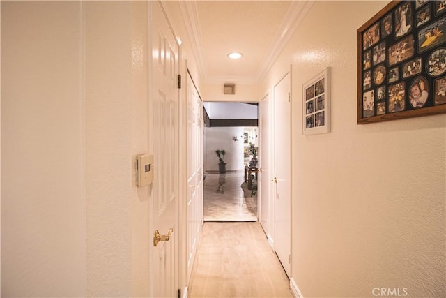 2509 Euclid E, Upland, CA 91784 - hall with ornamental molding, recessed lighting, and light wood-style flooring