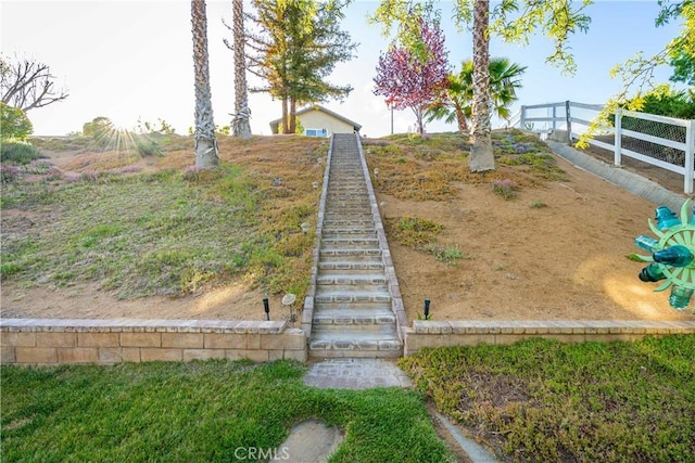 2575 Palomino Dr, Acton, CA 93510 - view of yard with stairway