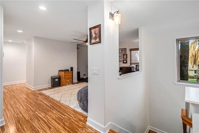 2575 Palomino Dr, Acton, CA 93510 - hallway featuring wood finished floors and recessed lighting