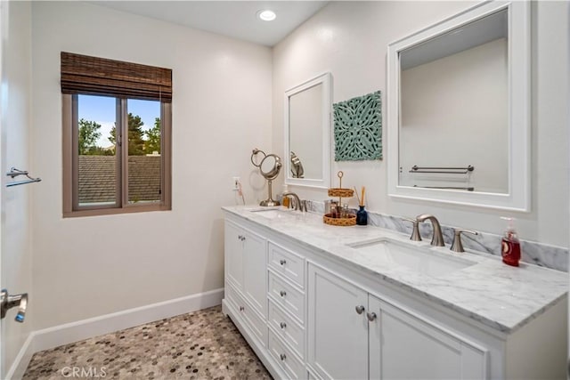 2575 Palomino Dr, Acton, CA 93510 - bathroom with double vanity and recessed lighting