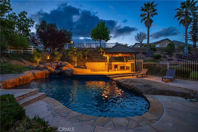 2575 Palomino Dr, Acton, CA 93510 - view of swimming pool with a gazebo and a patio