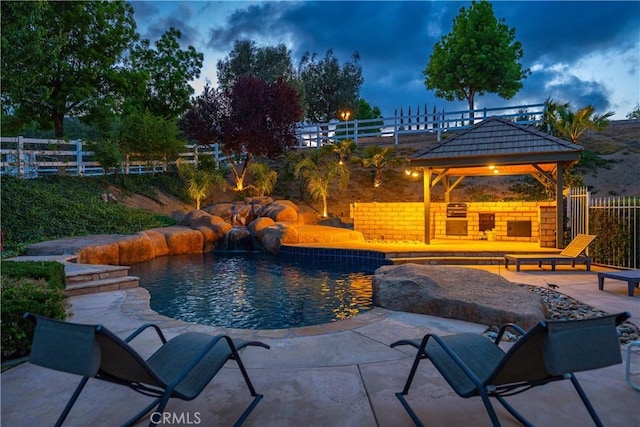 2575 Palomino Dr, Acton, CA 93510 - swimming pool with a gazebo and a patio area